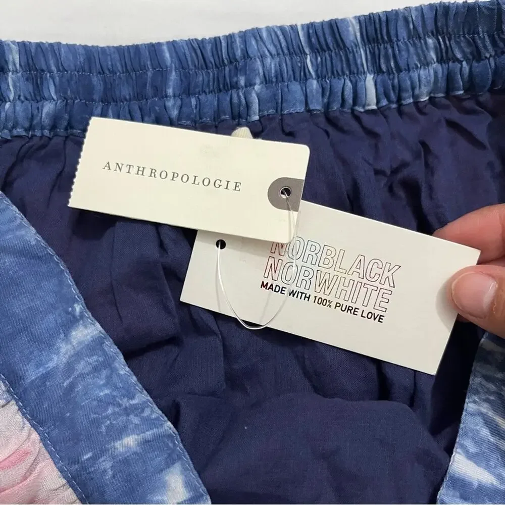 NWT Anthropologie Oksana Norblack Norwhite Tie Dye Midi Colorful Skirt Size S